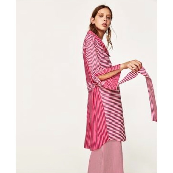 Zara mixed stripe button down tunic - Picture 2 of 11